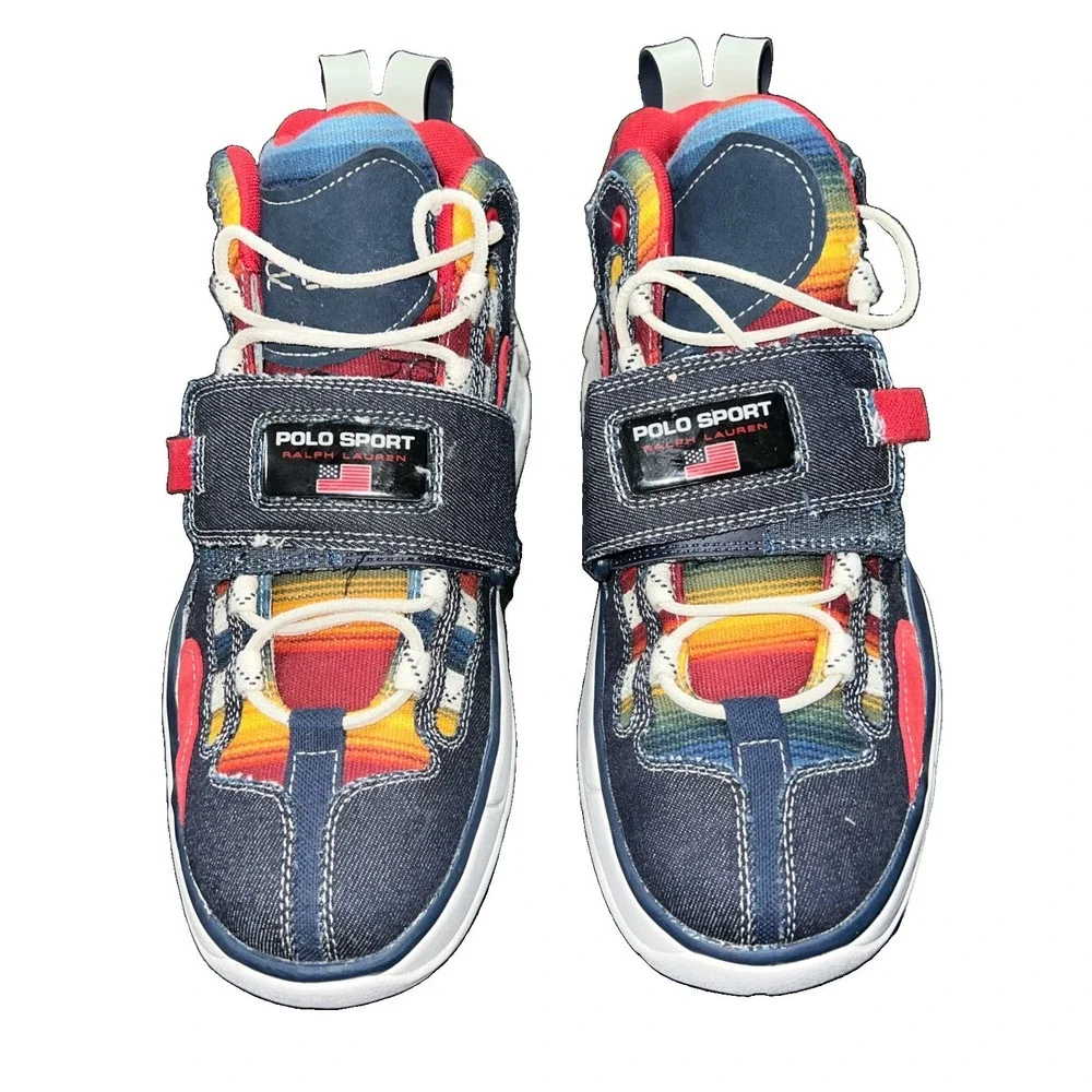 25N30/ POLO RALPH LAUREN PS100 HIGH TOP TRAINERS Size 9